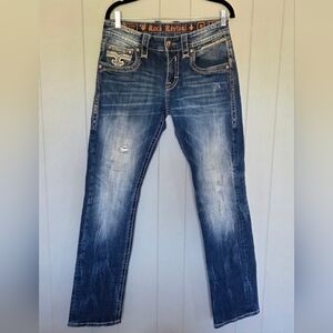 Rock Revival Dark Blue Men's Slim Jeans